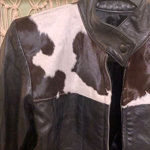 Beautiful Leather and Cowhide Cropped Jacket